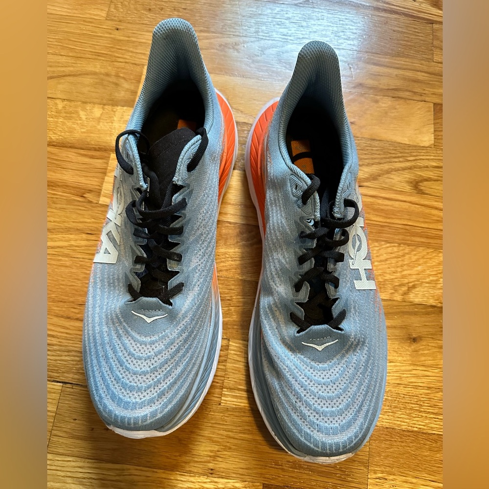 Men’s Hoka Light Blue & Orange Tennis Shoes - Size 11.5